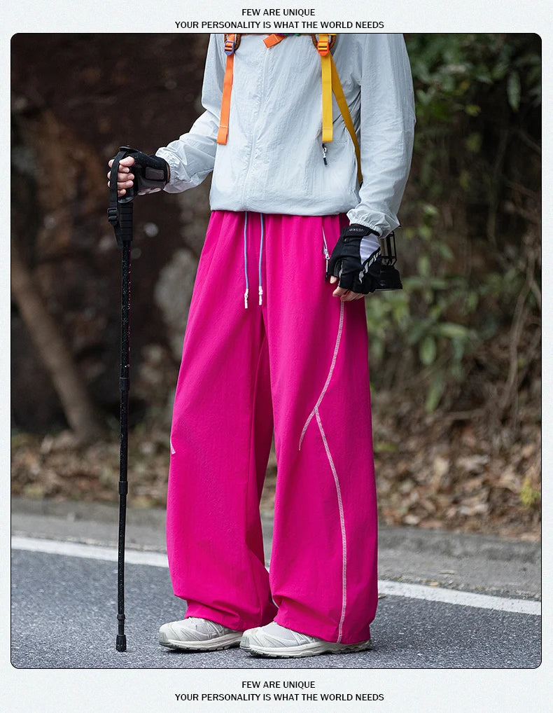 American High Street Trendy Hip-Hop Casual Pants Men's Spring Autumn Outdoor Hiking Loose Straight Pants Men Fashion Trousers