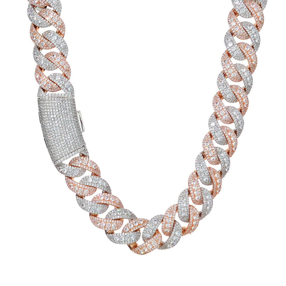 Clear artificial diamonds chain
