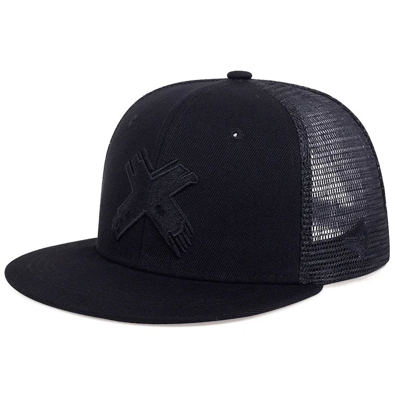 Youth Hip Hop Flat Brim Baseball Cap Outdoor Street Dance Hat for Men Fashion Snapback Adjustable Breathable Cotton