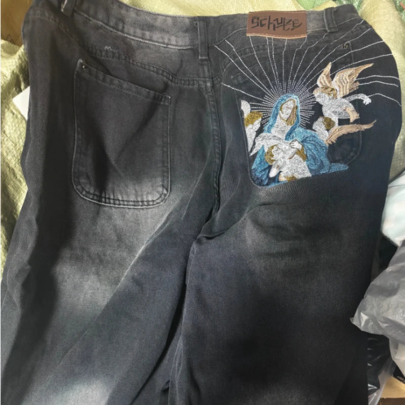 Summer Luxury Harajuku Jeans Bottoms American Vintage Y2K Graphic Men Bermuda Jorts Pocket Distressed HipHop Casual Denim Shorts