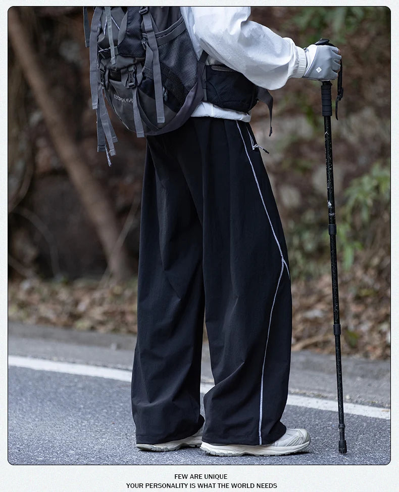 American High Street Trendy Hip-Hop Casual Pants Men's Spring Autumn Outdoor Hiking Loose Straight Pants Men Fashion Trousers