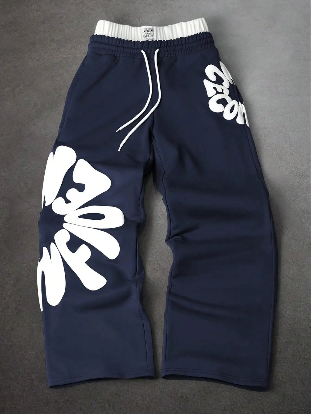 Baggy Y2K Streetwear Men's Stacked Grey Heavyweight Large Letter Print Sweatpants Loose Fit Drawstring Waist Casual Daily Wear