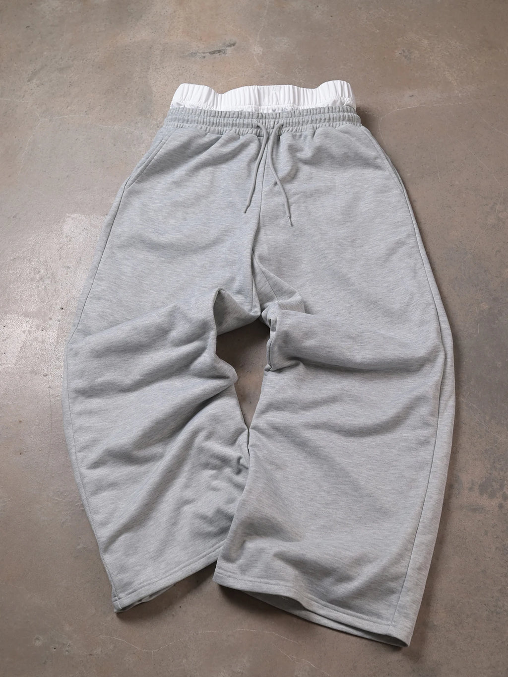 Men's Baggy Wide Leg Sweatpants Contrast White Waist Polyester S-2XL Drawstring Hip Hop Streetwear Casual Loose Fit Jogger Pants