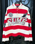 Sume Gothic Klein Stone Embroidery Loose Long Sleeved T Shirt Y2k Harajuku Hip Hop Men Women Stripe Polo Shirt Lapel Neck Shirt