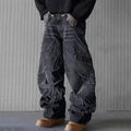 Men's Baggy Wide-Leg Embroidered Streetwear Jeans