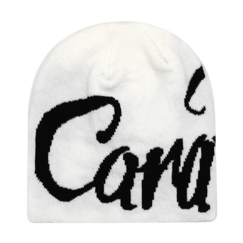 New Fashion Letter Autumn Winter Beanies for Women Men Outdoor Y2K Skullcap Warm Skiing Hat Cold Hat Hip Hop Cycling Knit Hat