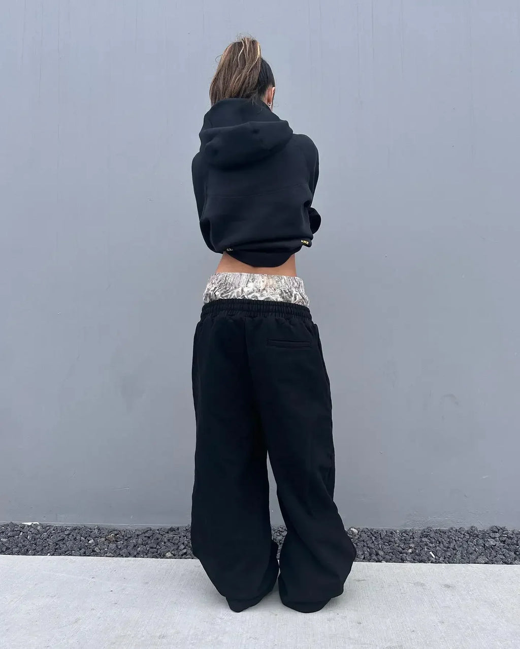 Y2K Retro Pants Harajuku Double Embroidered Waist Sweatpants Hip Hop Goth Clothes Fashion Wide Leg Baggy Pants Streetwear Unisex