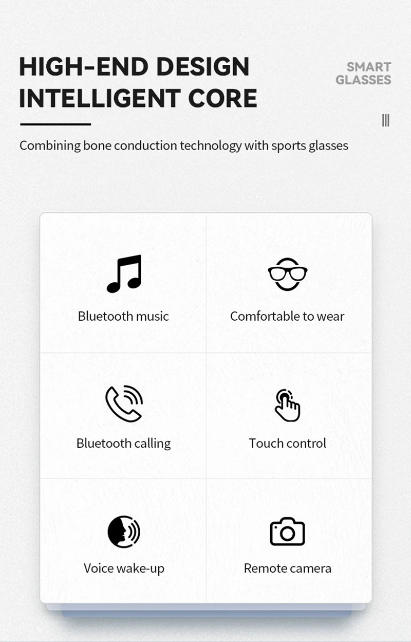 SE Élégance D12 Bluetooth Audio Smart Glasses