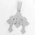 New Iced Out Stacked Crosses Pendant Necklace