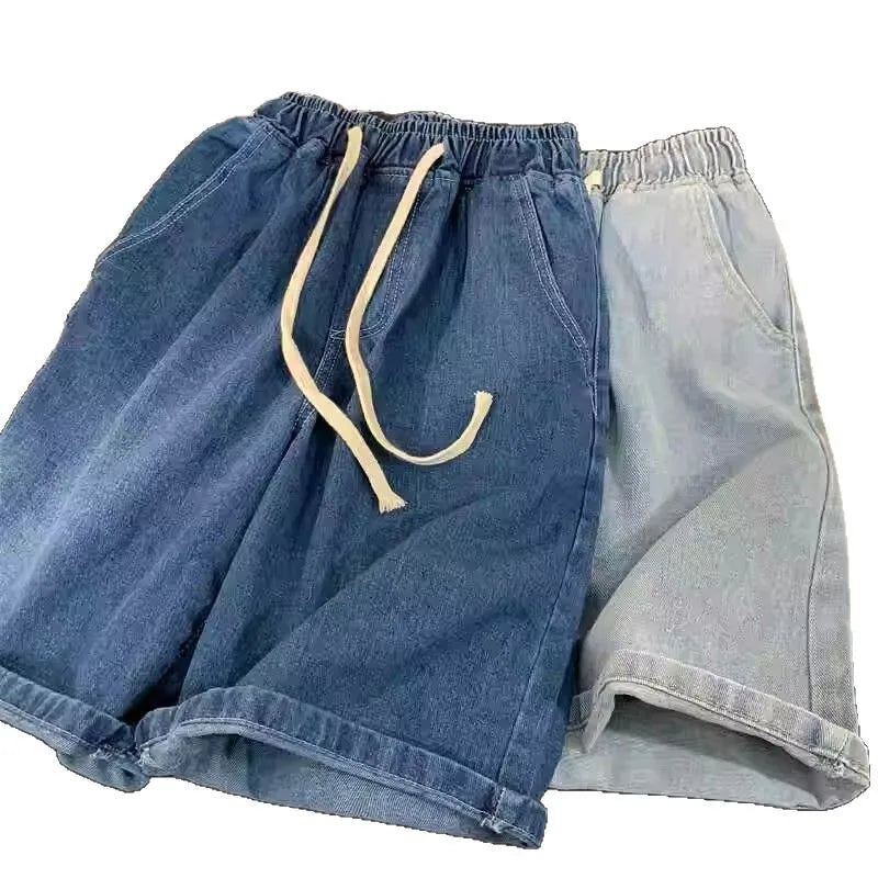 2026 Baggy Jeans Shorts for Men Casual Loose Fit Wide Leg Denim Jorts Y2K Vintage Hip Hop Skateboard Long Jorts Male Streetwear