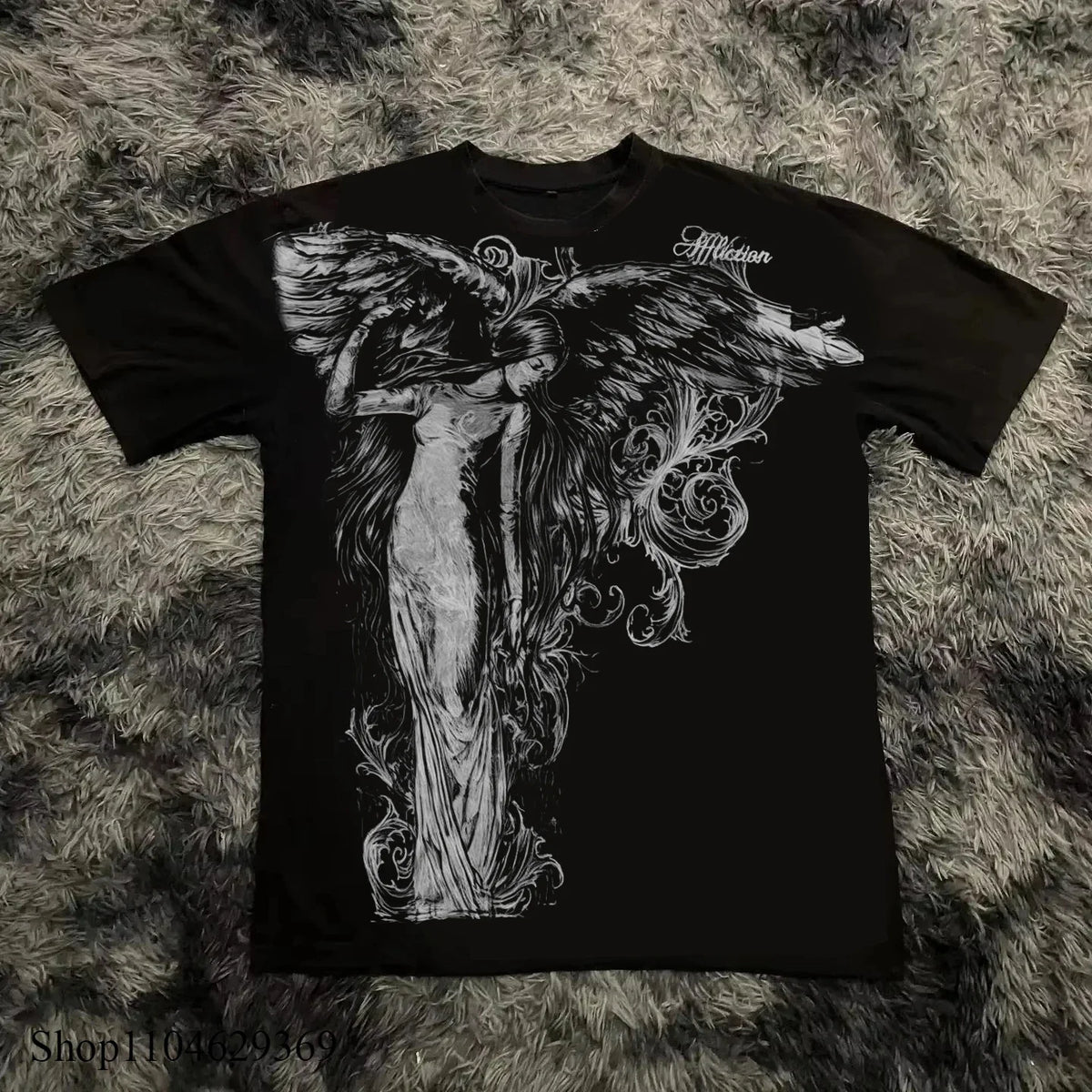 Alt Style Y2K Gothic Long Sleeve Pattern Oversized T Shirt High Street Breathable Cotton Women Man Casual Top
