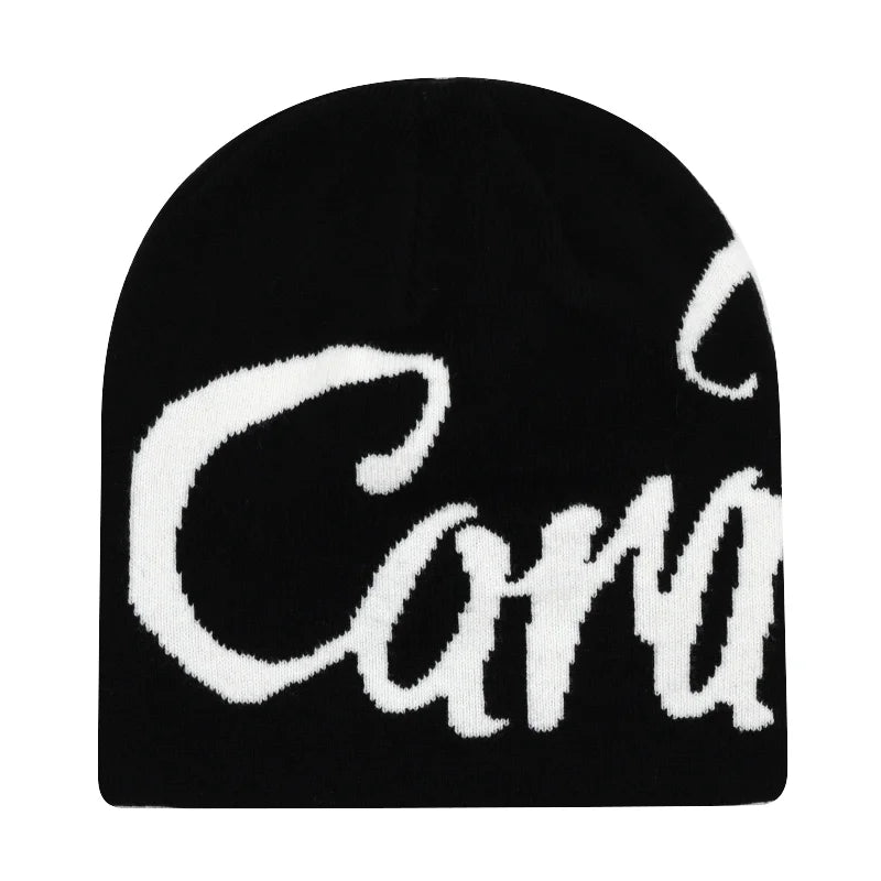 New Fashion Letter Autumn Winter Beanies for Women Men Outdoor Y2K Skullcap Warm Skiing Hat Cold Hat Hip Hop Cycling Knit Hat