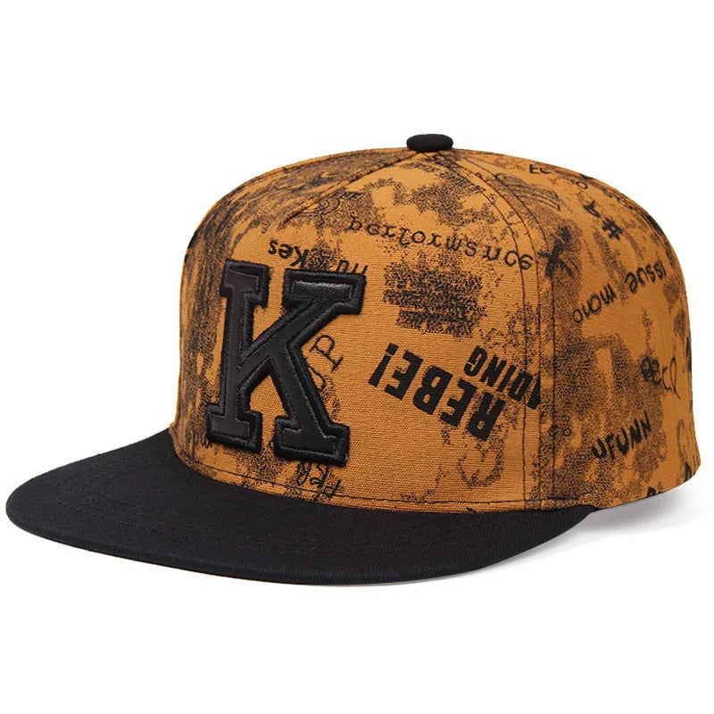Youth Hip Hop Flat Brim Baseball Cap Outdoor Street Dance Hat for Men Fashion Snapback Adjustable Breathable Cotton