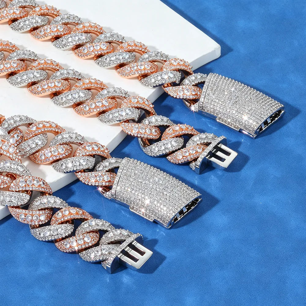 Clear artificial diamonds chain