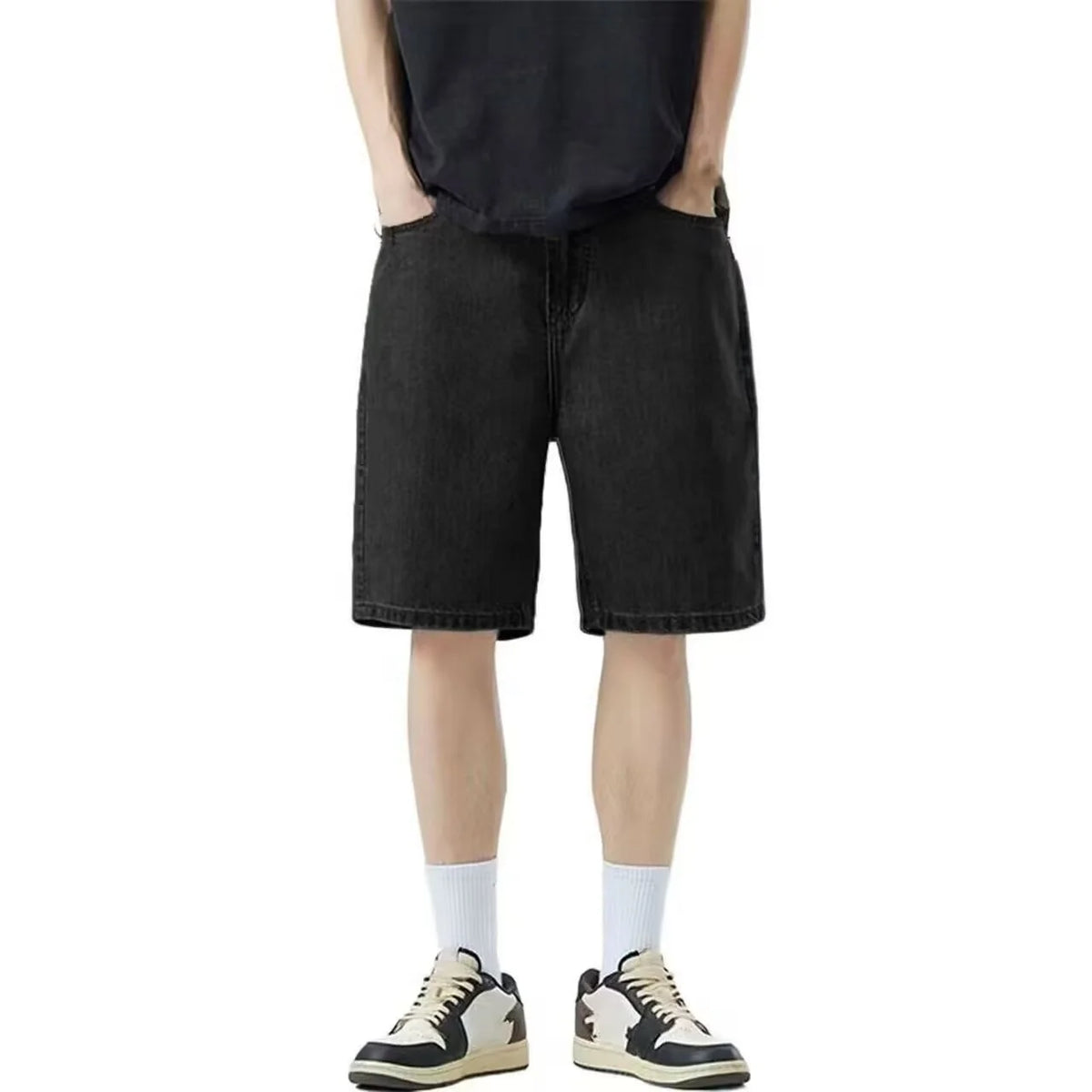 2026 Baggy Jeans Shorts for Men Casual Loose Fit Wide Leg Denim Jorts Y2K Vintage Hip Hop Skateboard Long Jorts Male Streetwear
