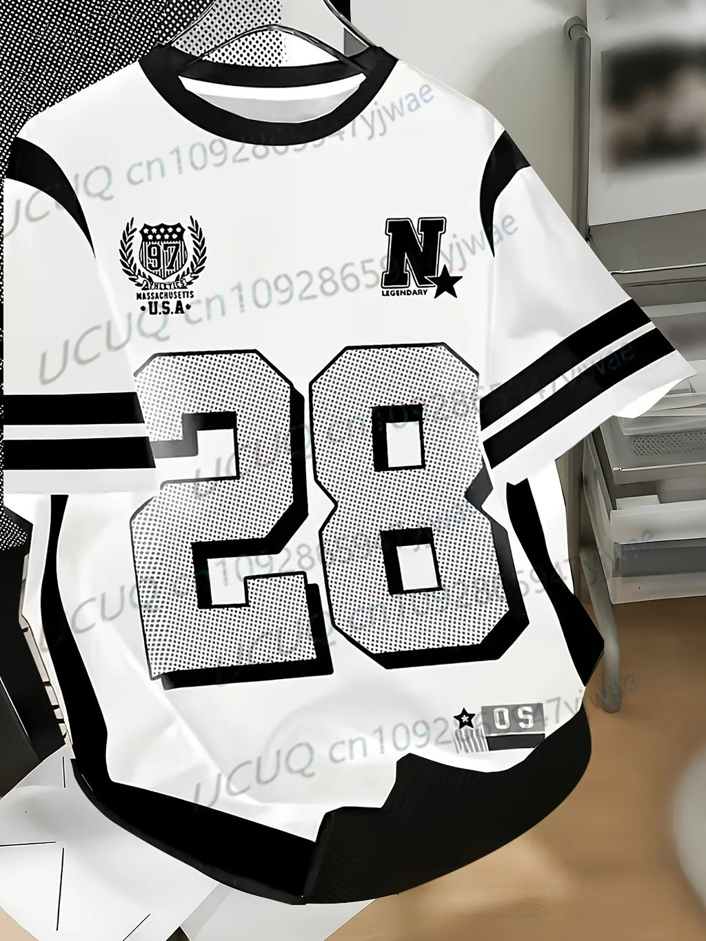 Summer New Women Men Number 28 Personality American Jersey Casual Digital Print T Shirt Black Pink Short Sleeve Men's Tshirt