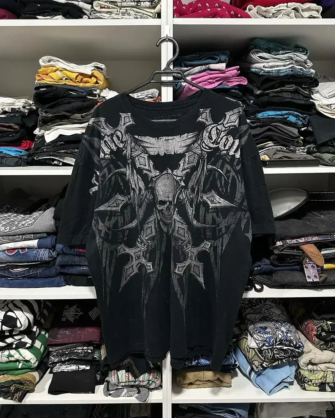 Affliction Winter Long Sleeved Cotton T Shirt New Y2k Fashion Retro Harajuku Round Neck Shirt Men's Women Gothic Casual Tops