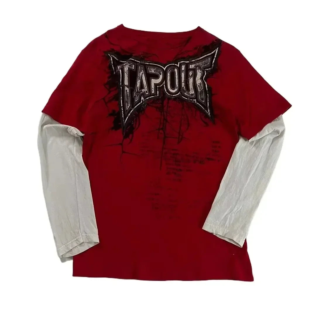 Southpole Y2K Gothic T-Shirt Long Sleeve Unisex Harajuku Streetwear |Hip Hop Letter Print Oversized Casual Shirt  Summer Fashion