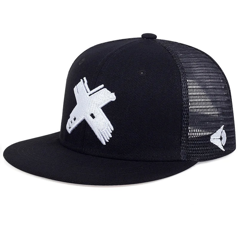 Youth Hip Hop Flat Brim Baseball Cap Outdoor Street Dance Hat for Men Fashion Snapback Adjustable Breathable Cotton