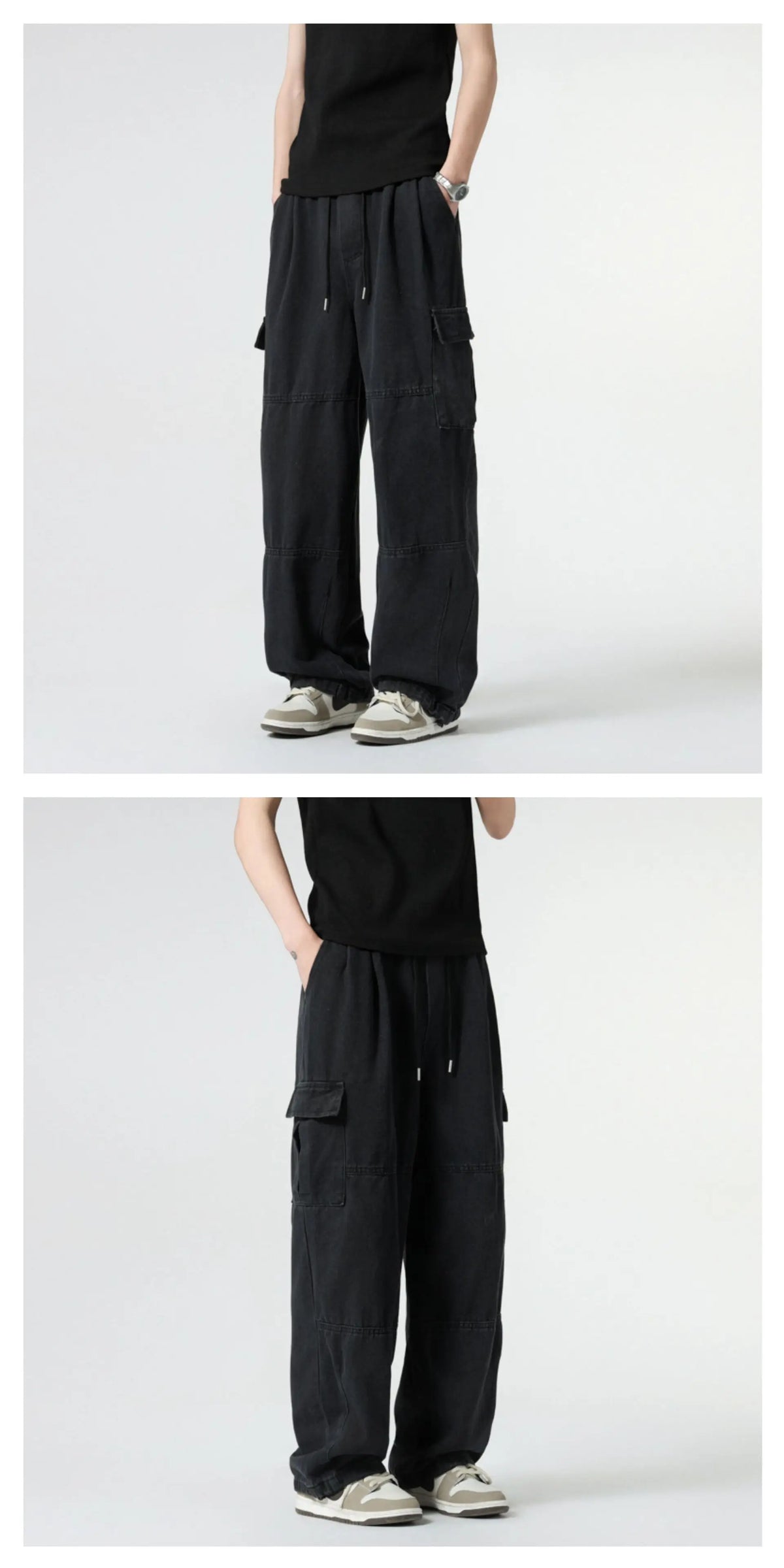 Baggy Jeans Spring Autumn New Men's Cargo Pants Casual Wide Leg Jogging Trousers Vintage Loose Work Jeans Man Hip Hop Streetwear